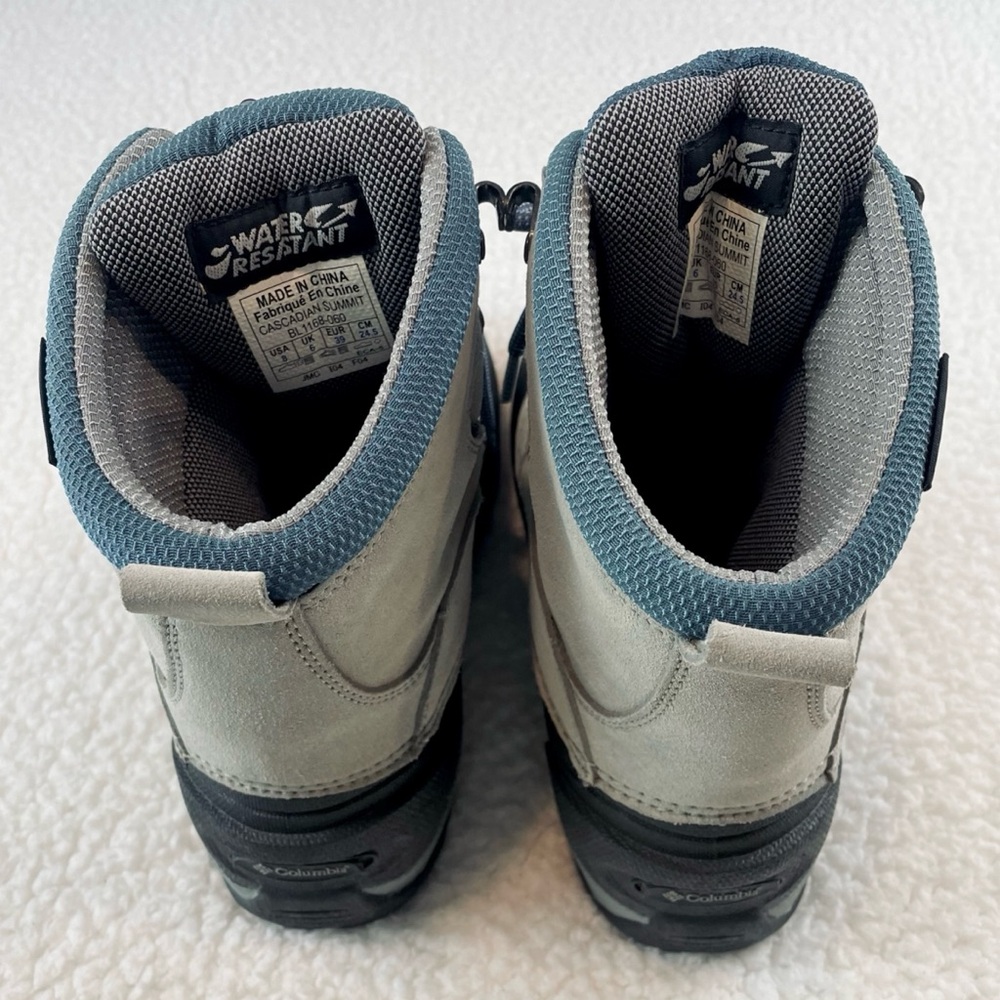 COLUMBIA • Blue/Grey Thermolite Water Resistant Cascadian Summit Winter Boots, 8 - Picture 6 of 16